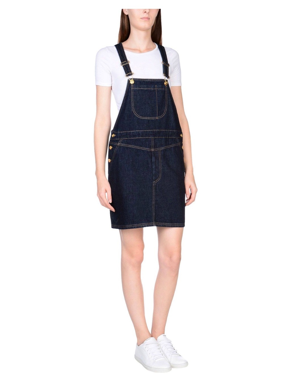 Moschino Dark Blue Denim Overall Dress